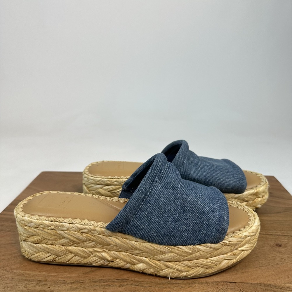 Womens Dolce Vita Chavi Blue Denim Platform Espadrille Slides Sandals Size 9 M - Picture 4 of 8